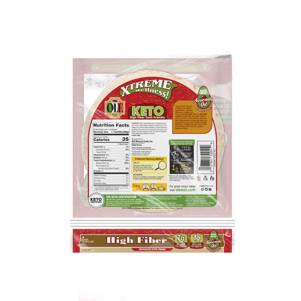 Wraps 8” Cero Carbohidratos Netos - Olé Xtreme Wellness®