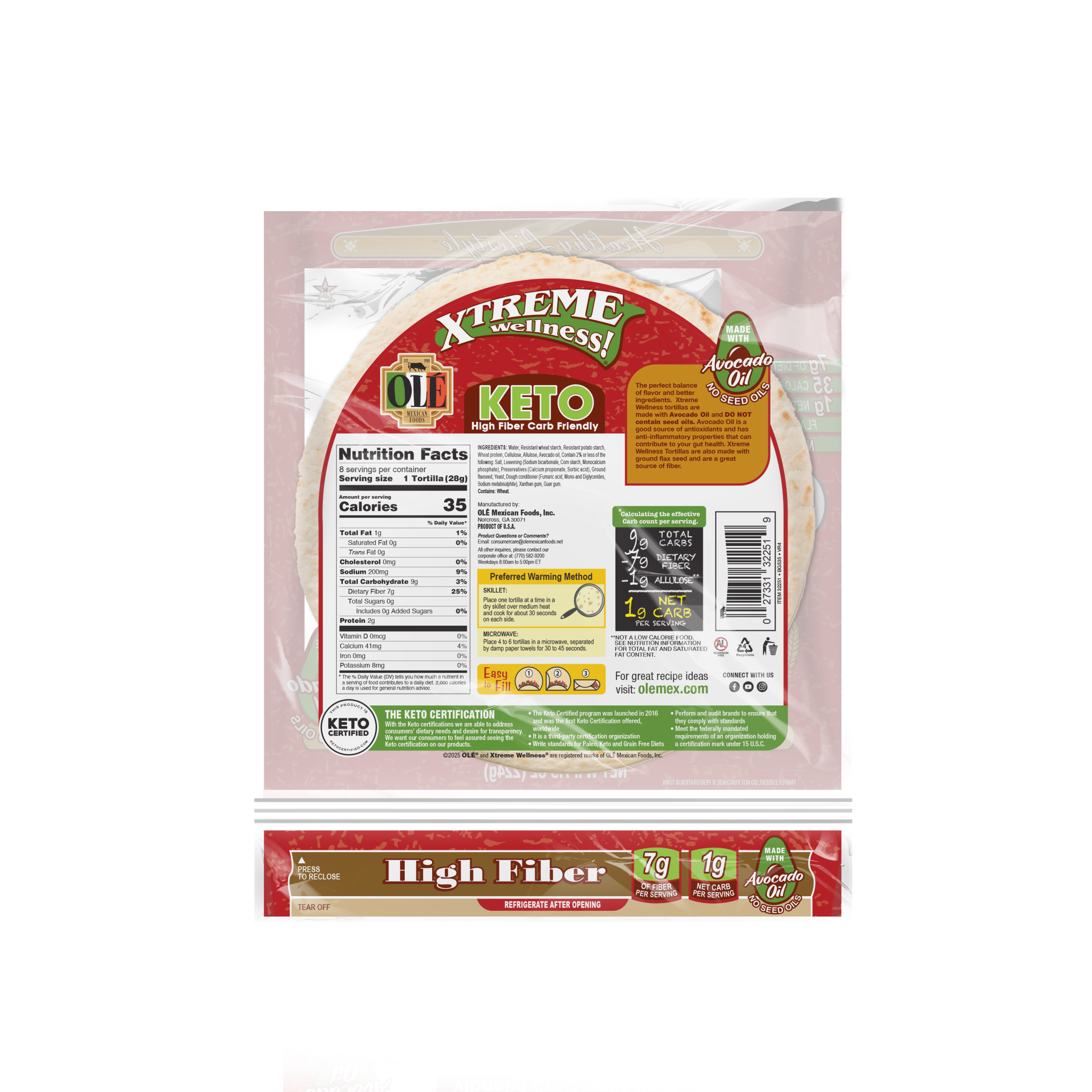 Wraps 8” Cero Carbohidratos Netos - Olé Xtreme Wellness®