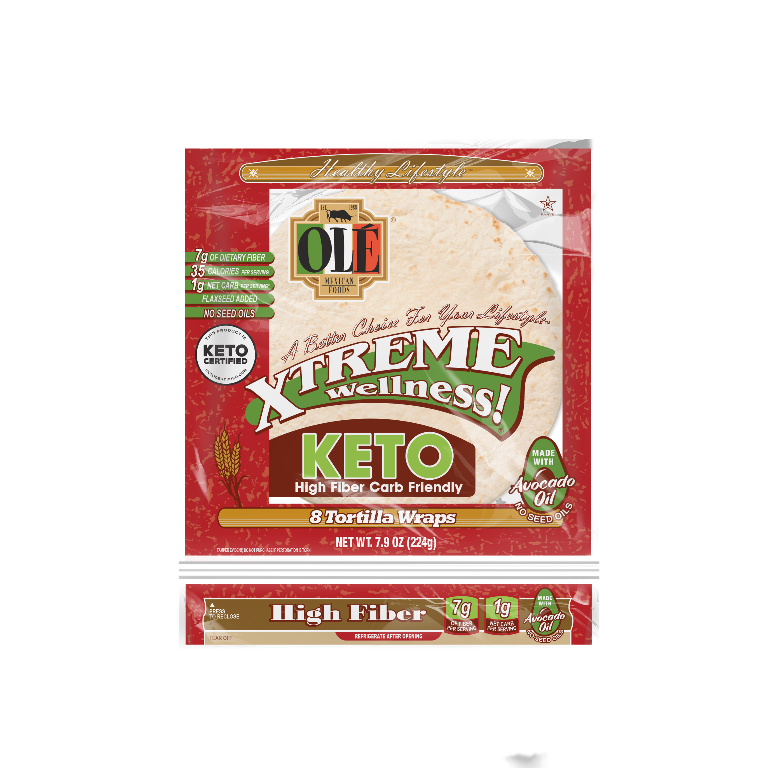 Wraps 8” Cero Carbohidratos Netos - Olé Xtreme Wellness®