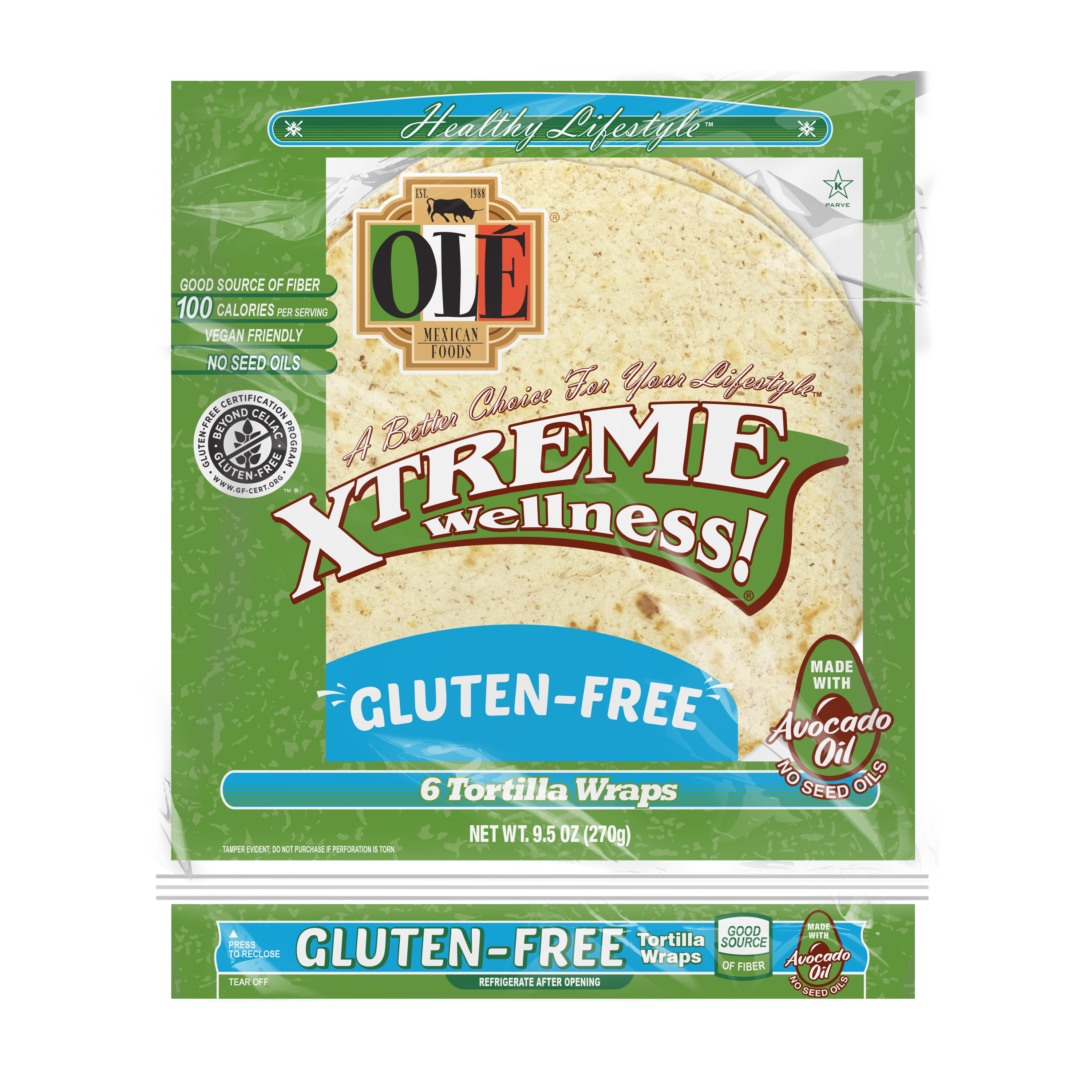 Wraps 8” Sin Gluten - Olé Xtreme Wellness®